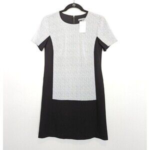 CLASSIQUES ENTIER Dress Womens Size 4 Black Short Sleeve Stretch Shift NWT